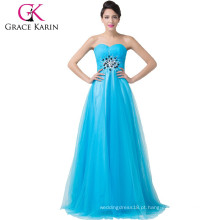 Grace Karin Strapless Sky Blue Soft Tulle Vestido de baile Evening Prom Dresses CL6243